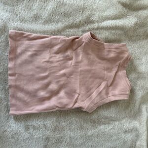 Sleeveless Ribbed Tank Top - Dusty Pink